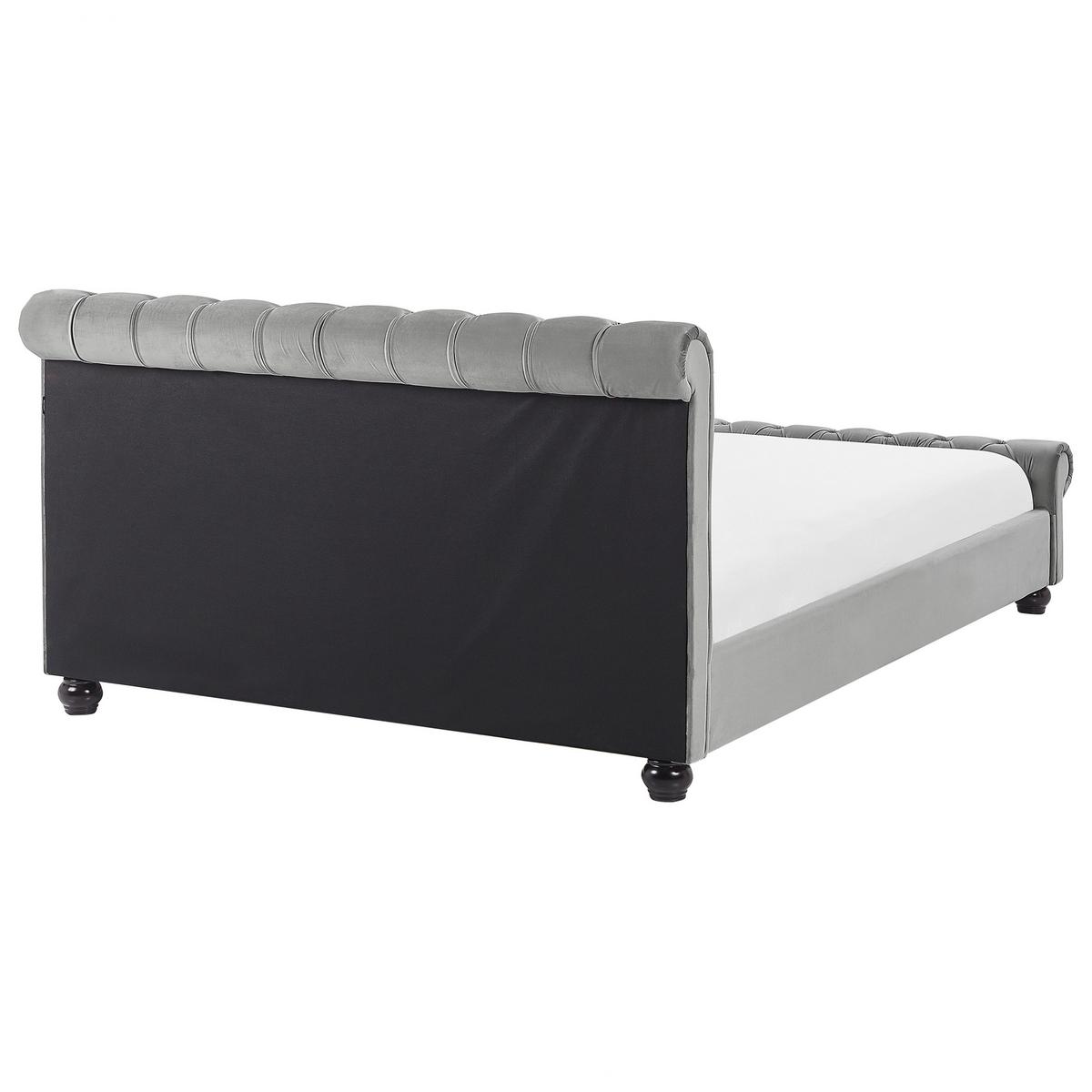 BETT 160/200cm Hellgrau Avallon - Hellgrau, Textil (160/200cm) - Beliani