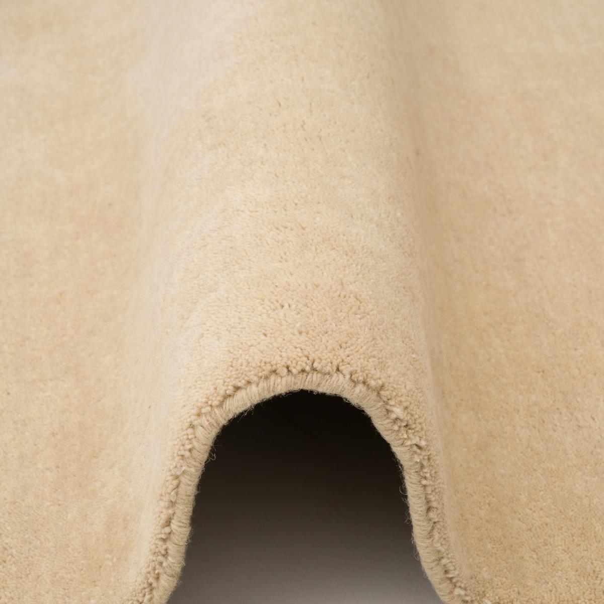 WOLLE NATUR TEPPICH GABBEH MAYA EINFARBIG - Creme, Textil (90/160cm) - Pergamon