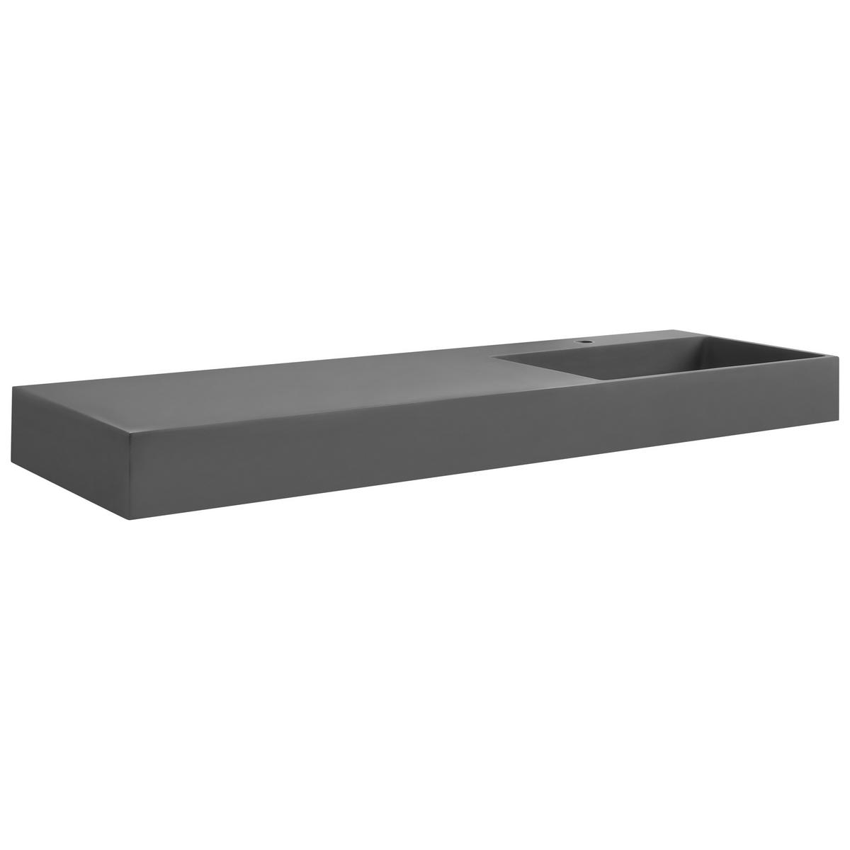HÄNGEWASCHBECKEN Schwarz 150/48 cm Mineralguss Cusco - Schwarz, Naturmaterialen (150/13/48cm) - Beliani