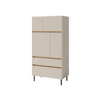 KOMBIKOMMODE Luca LC05 - Sandfarben/Schwarz, Holzwerkstoff/Metall (80/165/40cm) - MIRJAN24
