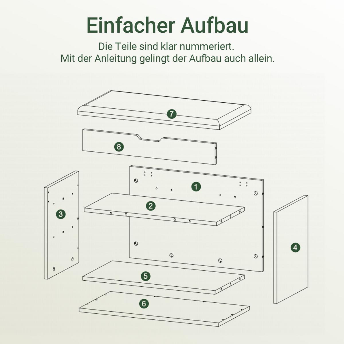 SCHUHBANK Grau - Grau, Holzwerkstoff (60/44/30cm) - SoBuy