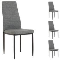ESSZIMMERSTÜHLE NATHALIE 4er-Set grau/schwarz - Schwarz/Grau, Textil (43/100/50cm) - IDIMEX