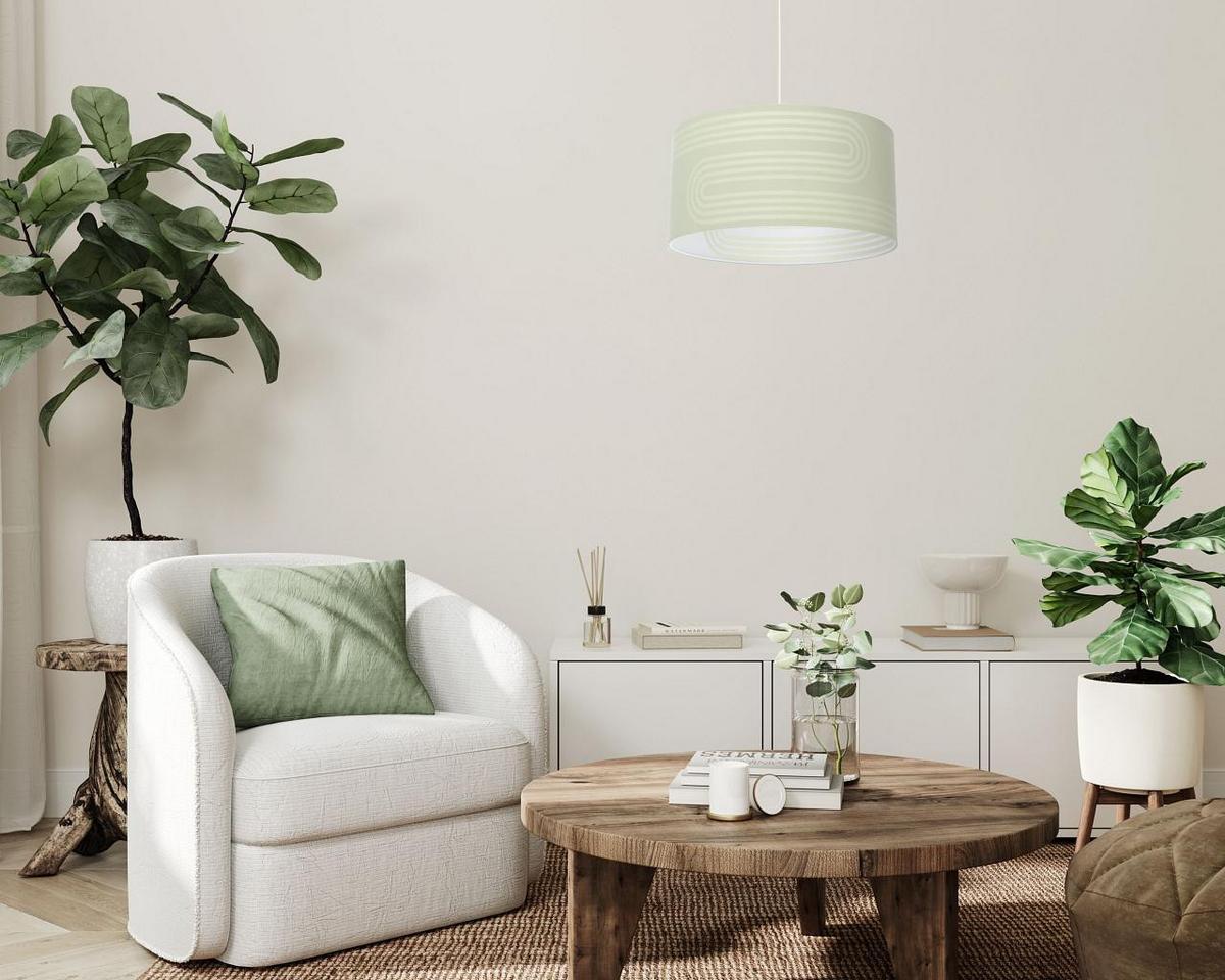 HÄNGELEUCHTE Grün 40/90 cm - Weiß/Grün, Kunststoff (20/0.4/90cm) - ONZENO