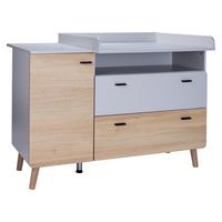 WICKELKOMMODE Lovis XL - Eichefarben/Hellgrau, Holz/Holzwerkstoff (132/96/79cm) - arthur berndt