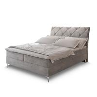 BOXBETT MACON 160x200 cm mit Matratze und Topper - Grau - Grau, Holz (160/200cm) - MASSENO