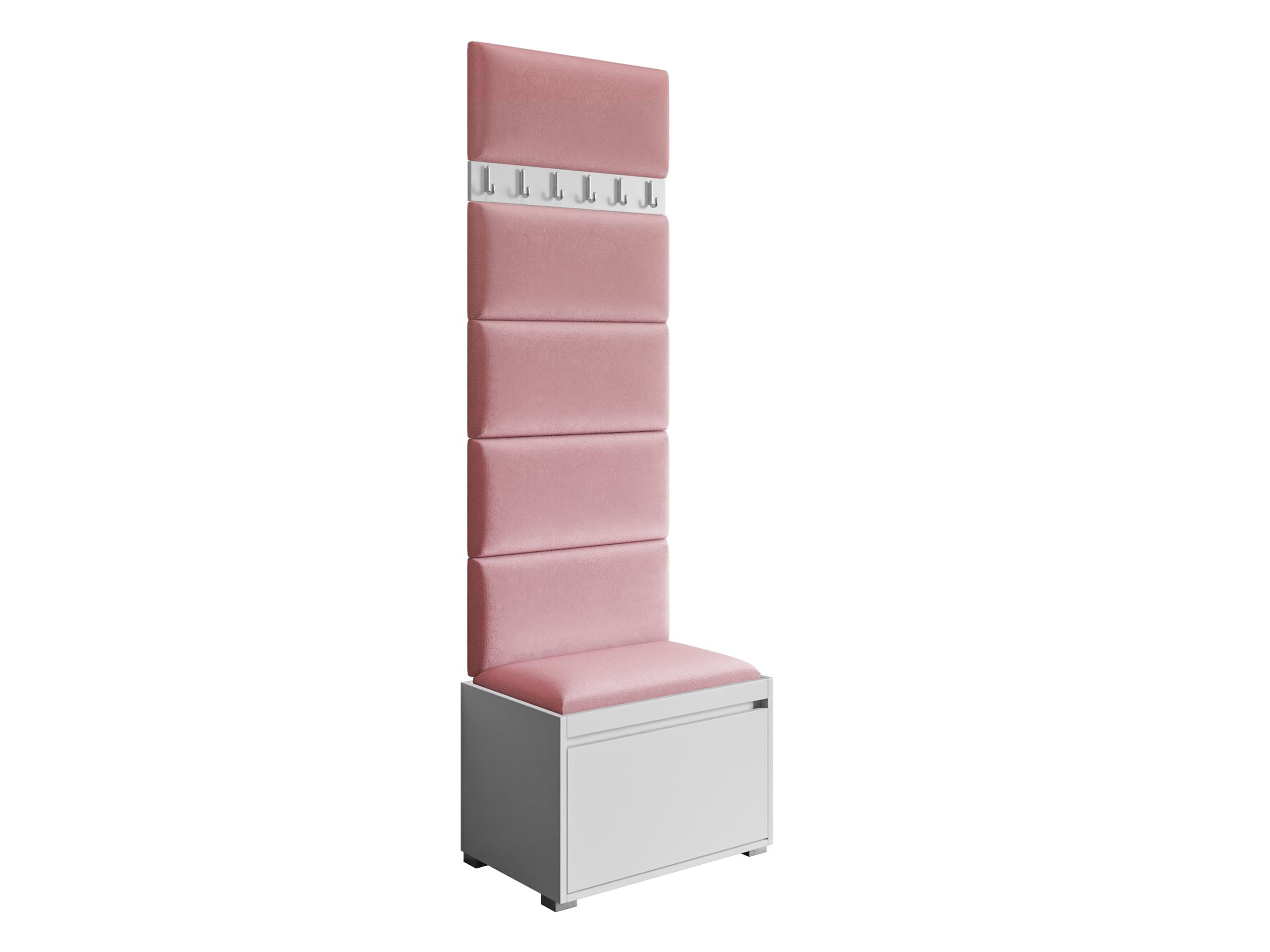 GARDEROBEN-SET Grawis 60 IV - Silberfarben/Rosa, Holzwerkstoff/Kunststoff (64.5/45/34cm) - MIRJAN24