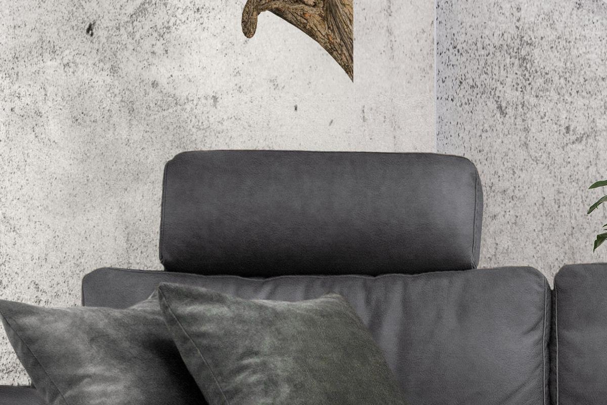 ECKSOFA XL MOTORISCHER RELAXFUNKTION LOLA Grau Webstoff Relaxfunktion - Schwarz/Grau, Textil (304/178cm) - KAWOLA