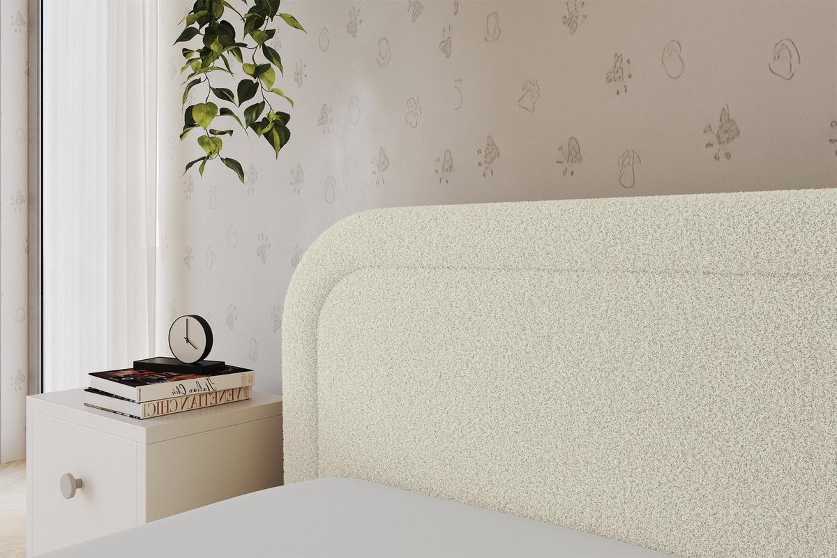 EINZELLBETT Jugendbett mit Bettkasten, Rechts - JOVY 90x200 Beige - Perlmutt, Holzwerkstoff/Textil (90/200cm) - ALTDECOR