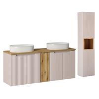 BADMÖBEL 140cm Riva 2er-Set Kaschmir - Kaschmir, Holzwerkstoff (140/57/40cm) - Petits-meubles