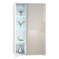 VITRINE Davos Sandgrau Hochglanz - Sandfarben, Holzwerkstoff (71.5/134/35cm) - Vladon