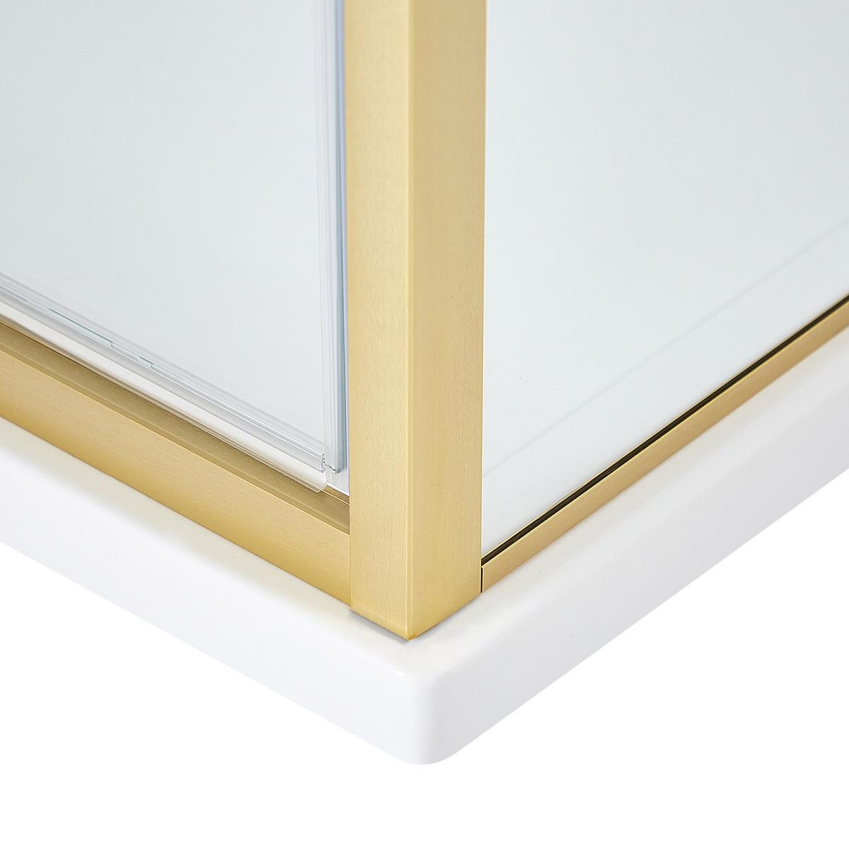 DUSCHKABINE 70/70/185 cm Gold Darli - Transparent/Goldfarben, Glas (70/70/185cm) - Beliani