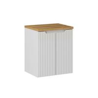 WASCHTISCHUNTERSCHRANK 50cm Riva Weiß und Holz - Weiß, Holzwerkstoff (50/57/40cm) - Petits-meubles
