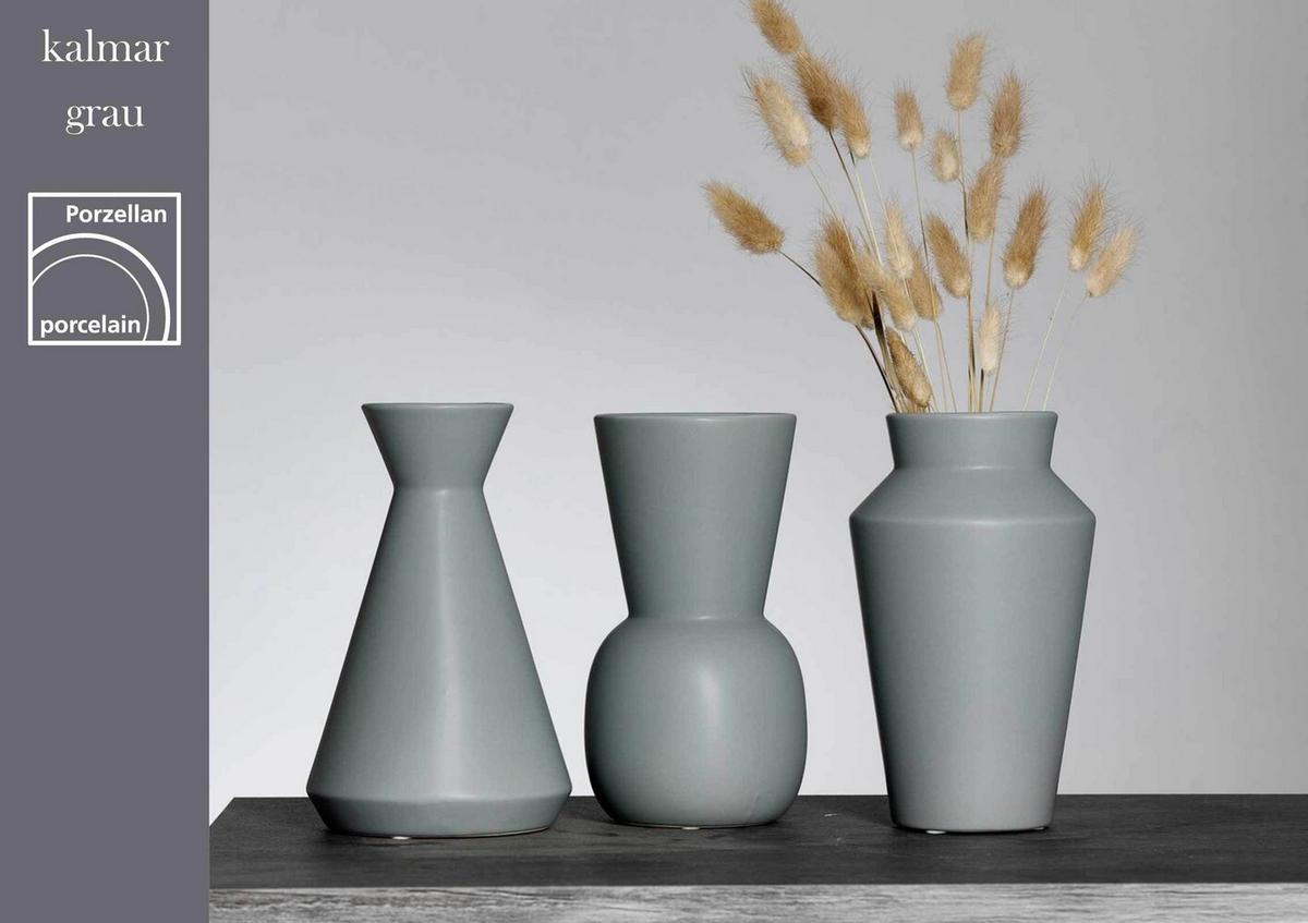 VASEN-SET Kalmar grau 20 cm 3-tlg. - Grau, Keramik (20cm) - Ritzenhoff Breker