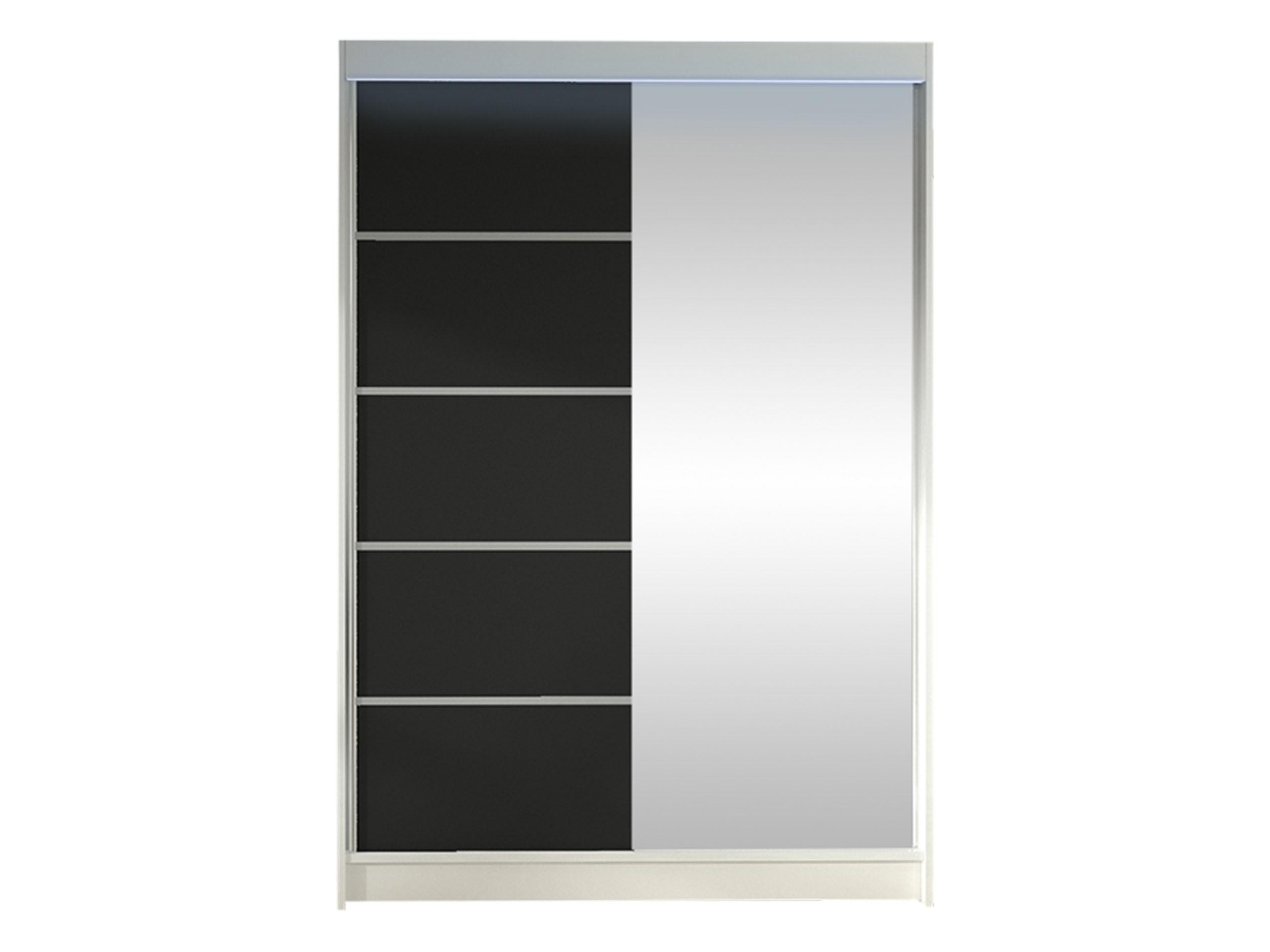 SCHWEBETÜRENSCHRANK Lino III mit RGB LED Beleuchtung - Schwarz/Weiß, Holzwerkstoff/Metall (120/200/58cm) - MIRJAN24