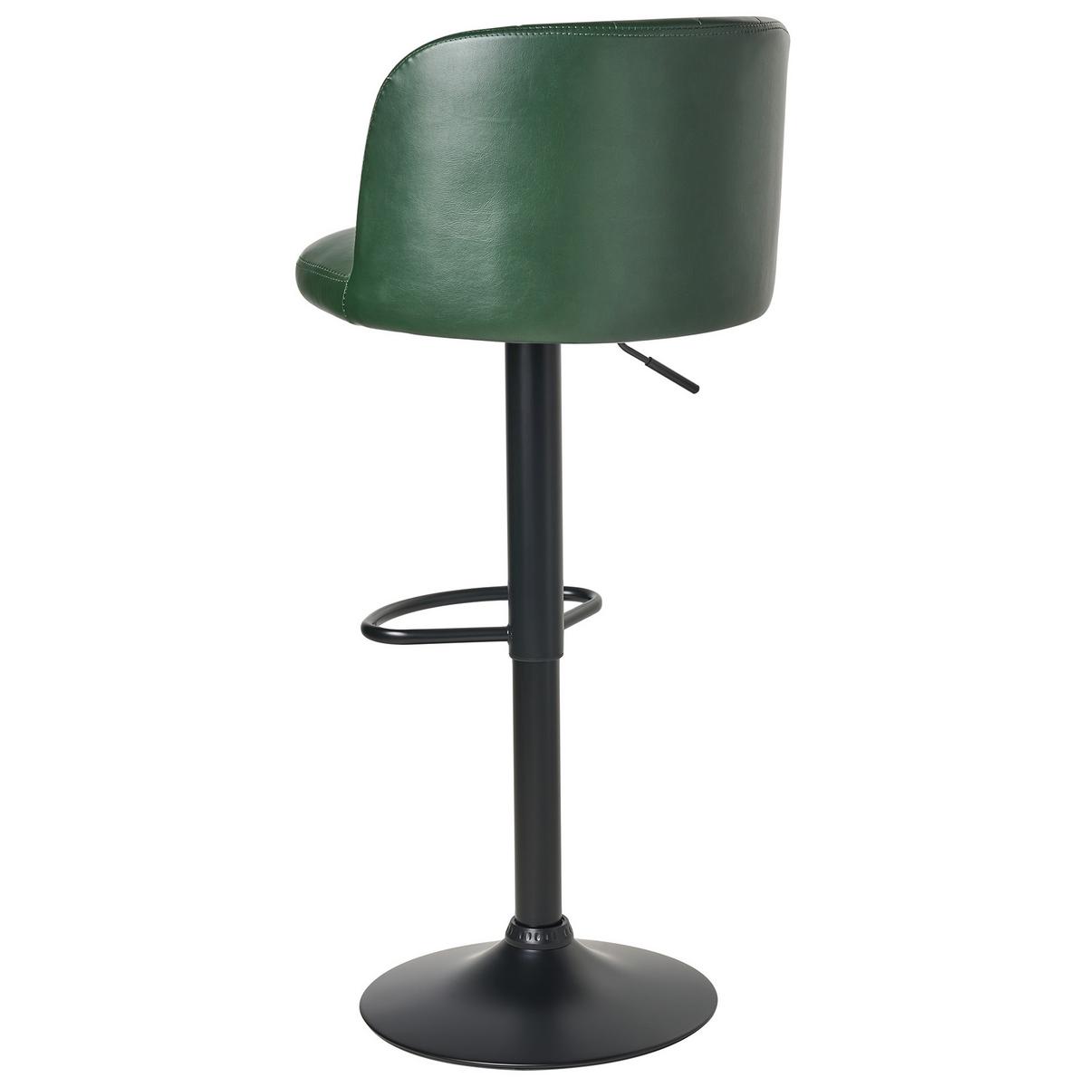 BARHOCKER 2er-Set Kunstleder drehbar Dunkelgrün Vlore - Schwarz/Grün, Kunststoff (45/82/46cm) - Beliani