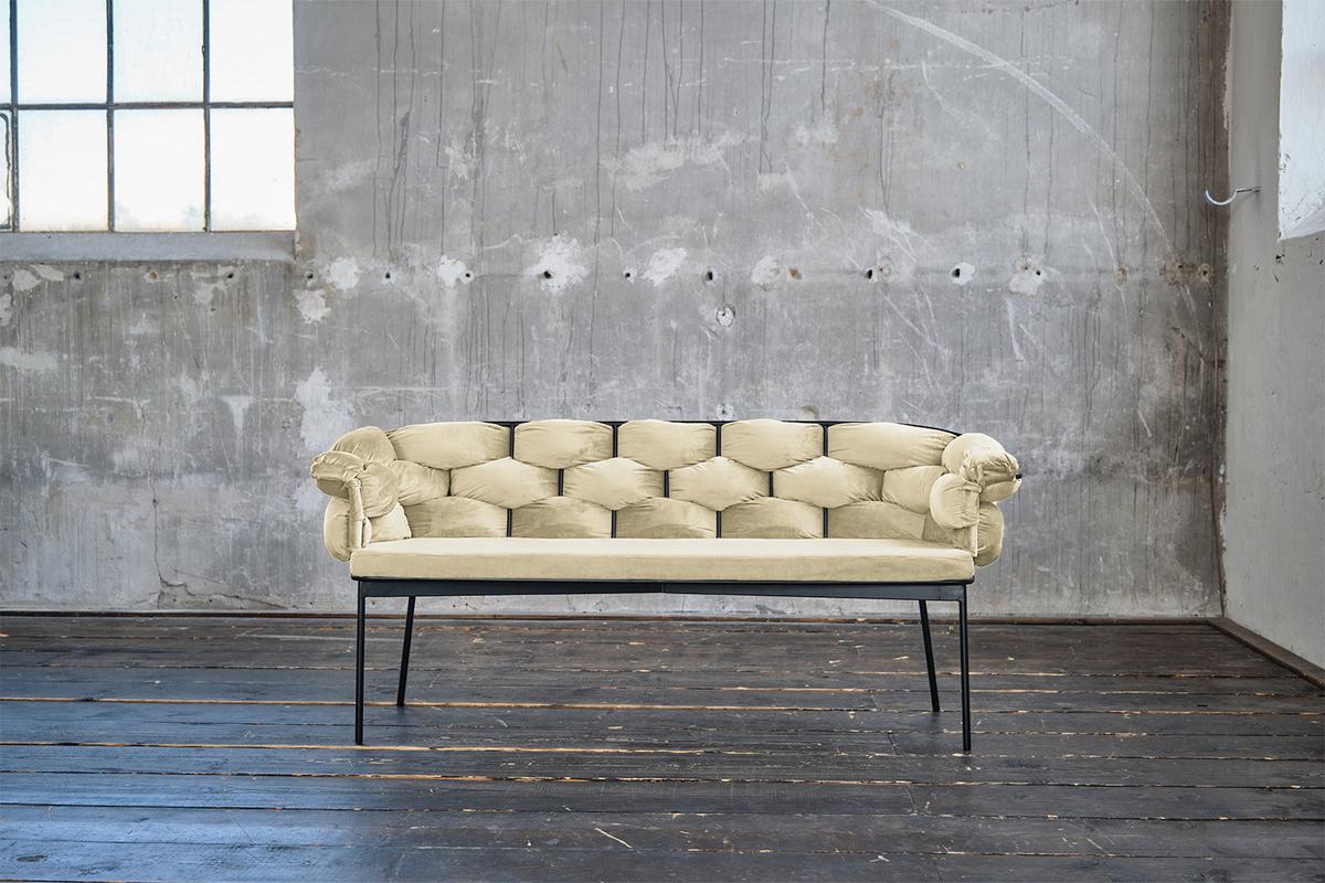 SITZBANK MONTY Weiß Velvet - Weiß, Textil (240/78/62cm) - KAWOLA