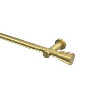 GARDINENSTANGE Platon Sitra 260 cm (geteilt in 2 x 130 cm), 1-läufig (ohne Ringe), 20 mm Ø Messing-Optik - Messingfarben, Metall (260cm) - INTERDECO