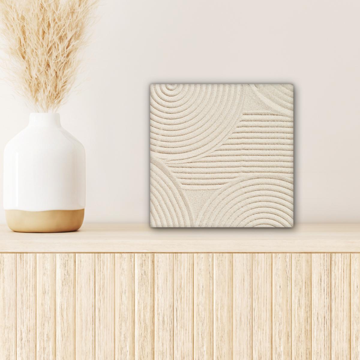 LEINWANDBILD Muster - Abstrakt - Weiß Deko Wohnzimmer 20x20 cm - Beige, Textil (20/20cm) - MuchoWow