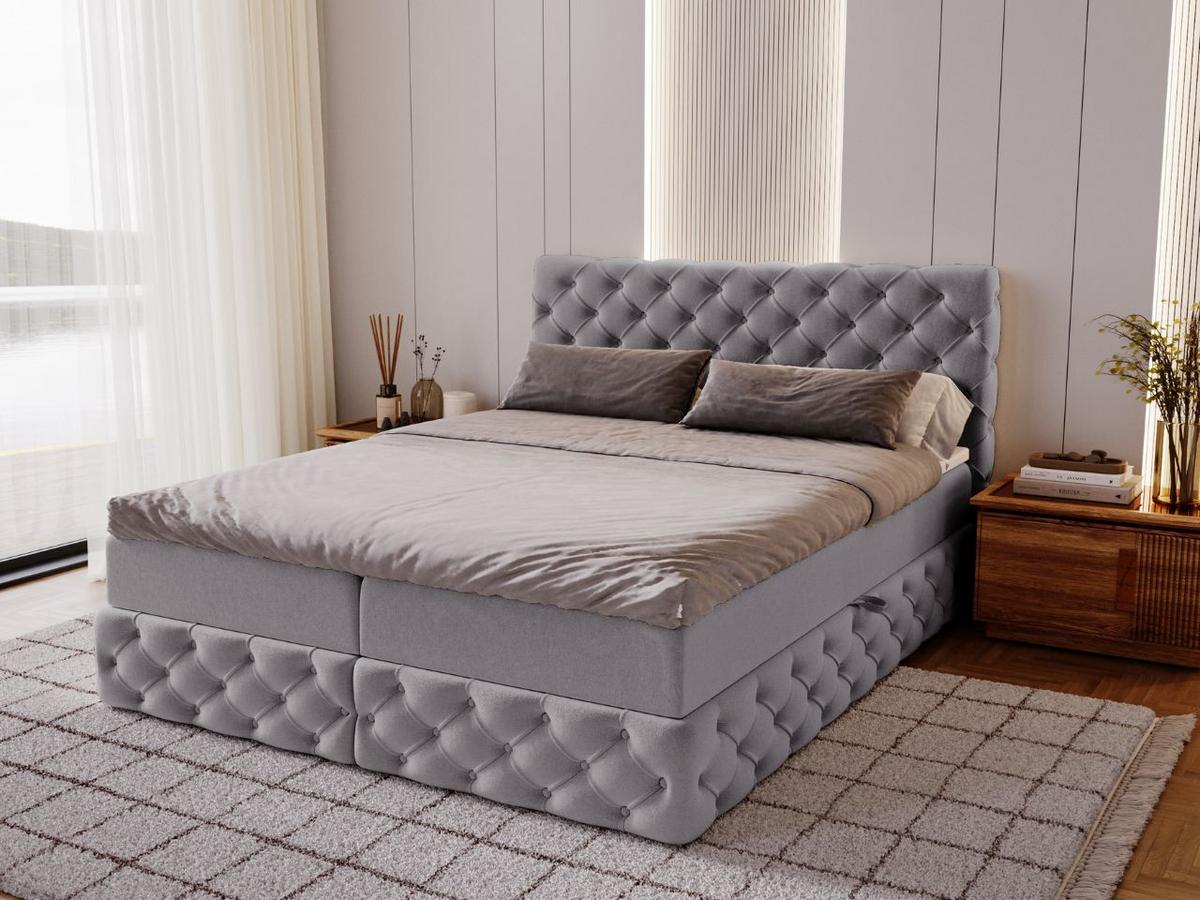 BOXBETT Canolo 140x200 Grau - Grau, Holz/Textil (140/200cm) - Graingold