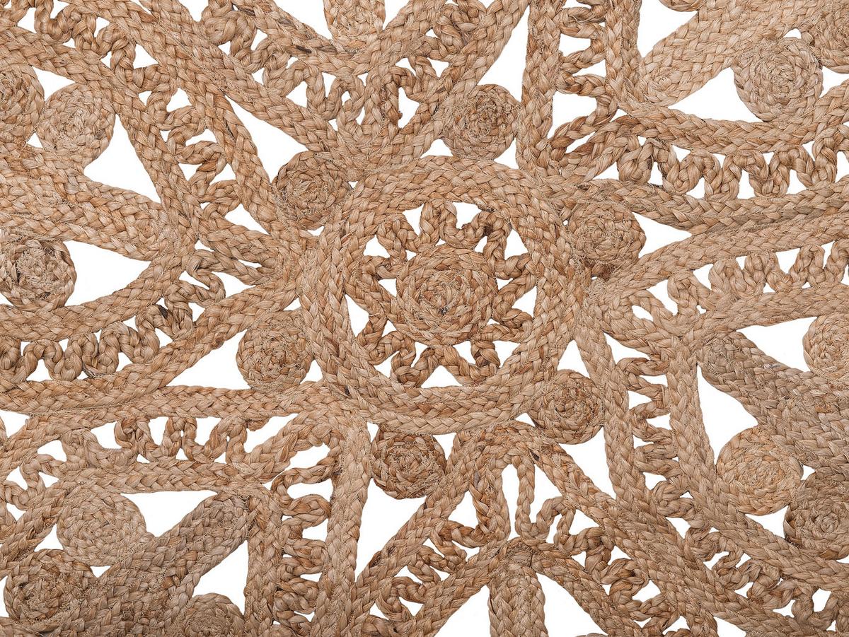 TEPPICH geflochten Bucak 120/120 cm - Beige, Naturmaterialien (120/120cm) - Beliani