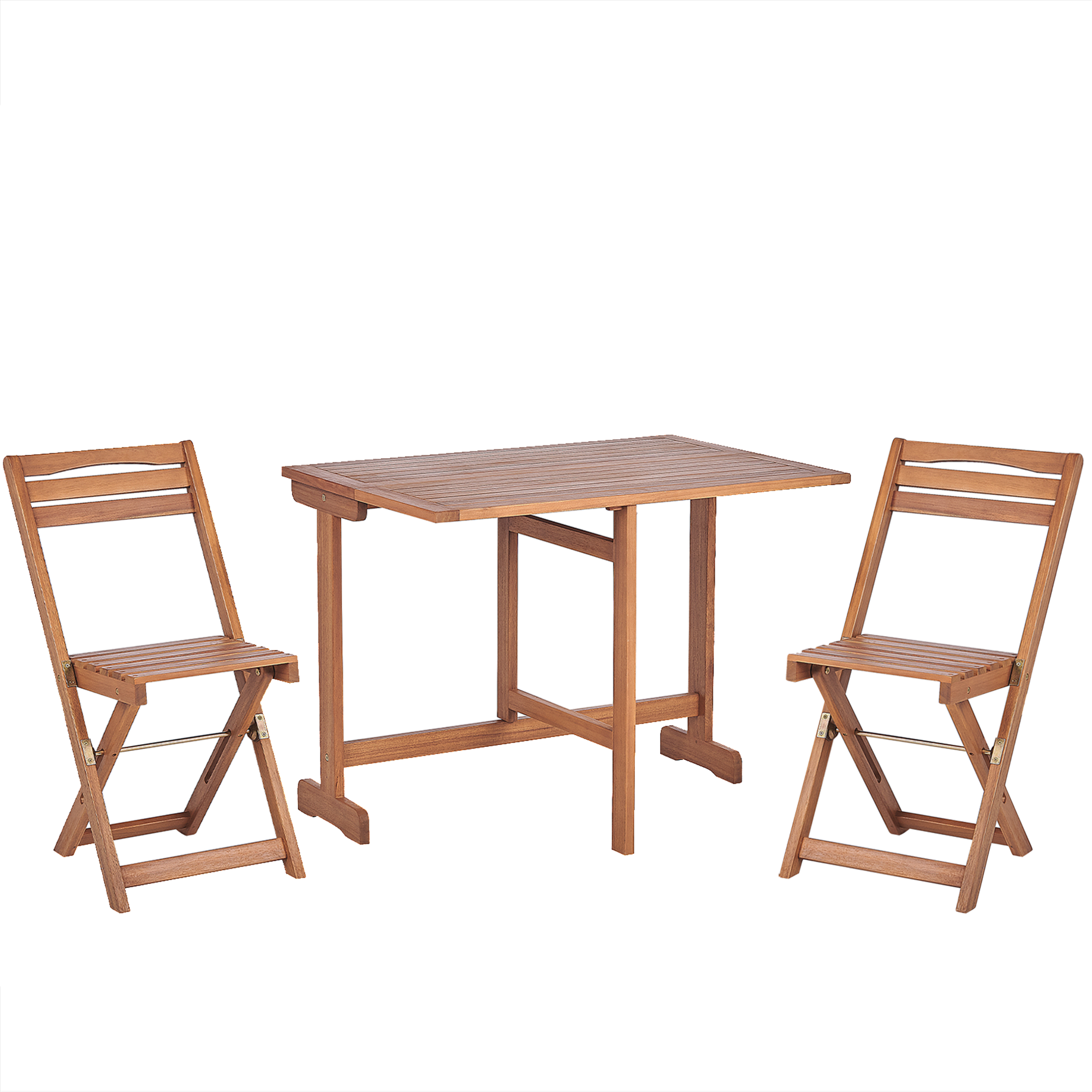 BALKONSET 2-Sitzer Akazienholz hellbraun zusammenklappbar Lenola - Hellbraun, Holz - Beliani