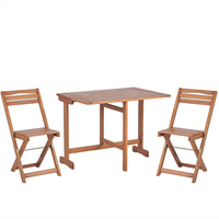 BALKONSET 2-Sitzer Akazienholz hellbraun zusammenklappbar Lenola - Hellbraun, Holz - Beliani