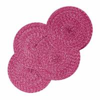 TISCHSET pink im 4er-Set, Platzsets rund geflochten, 40 cm - Pink, Textil (40/40cm) - Homescapes