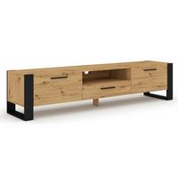 TV-MÖBEL Nouka Holz und Schwarz - Braun, Holzwerkstoff (200/48/43cm) - Petits-meubles