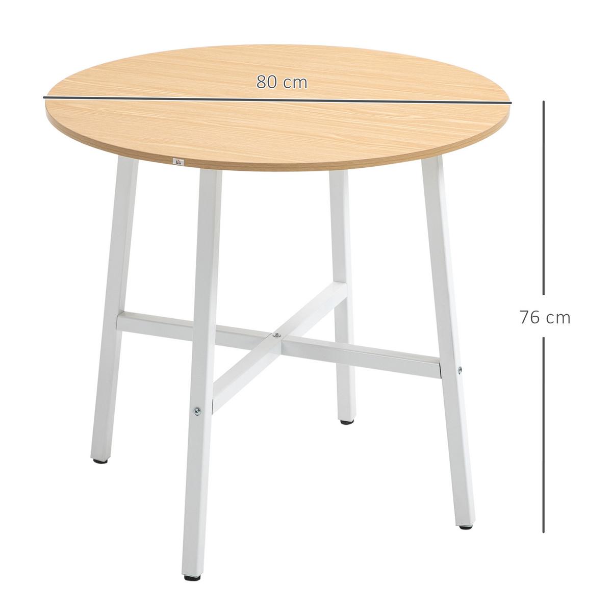 ESSZIMMERTISCH Esstisch Küchentisch für 4 Personen für Esszimmer, Küche, Braun - Naturfarben, Metall (80/80/76cm) - HOMCOM