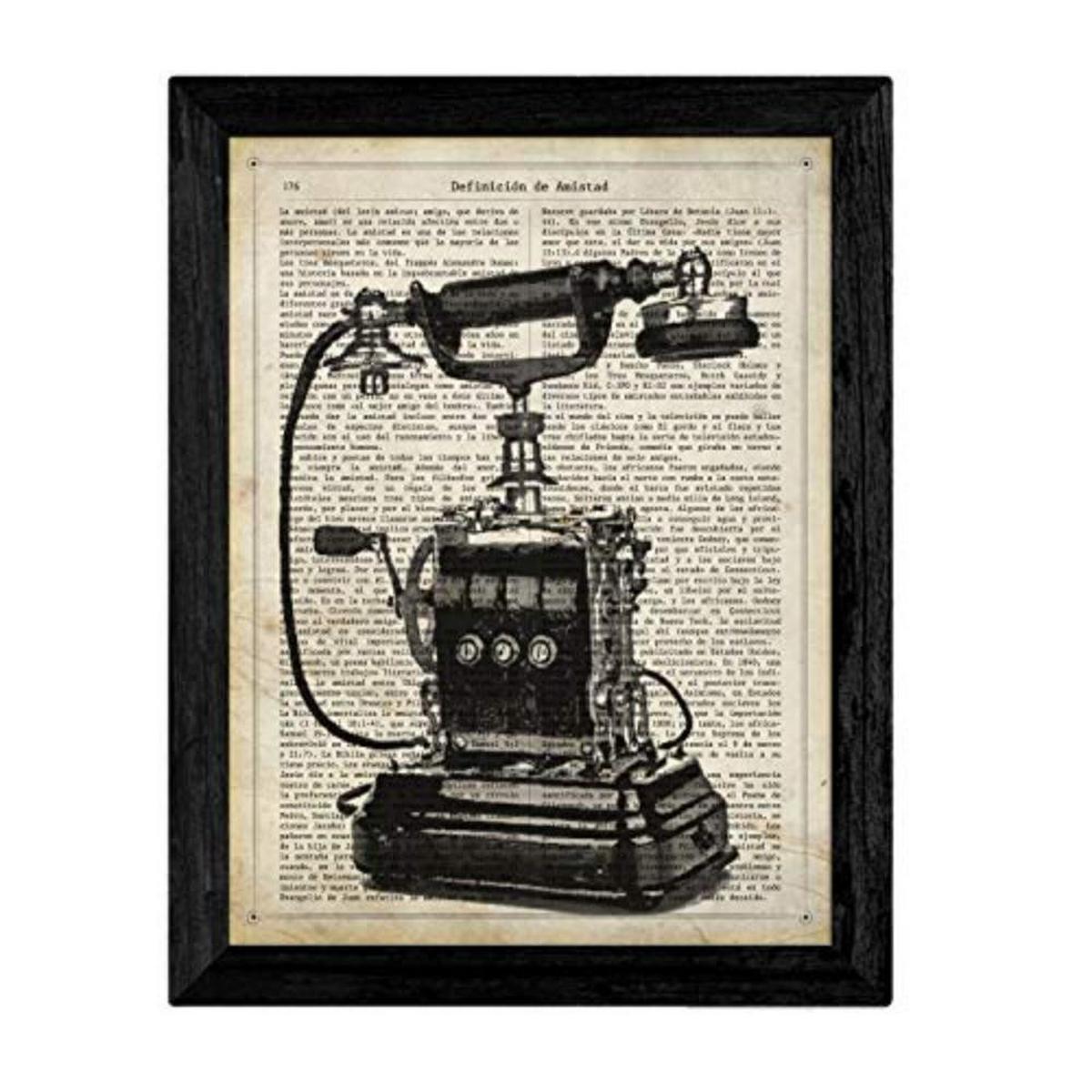 POSTER Set mit 4 Packung mit vier mit JahrgangRahmen, Schreibmaschine - Schwarz, Papier (29.7/3/21cm) - Nacnic
