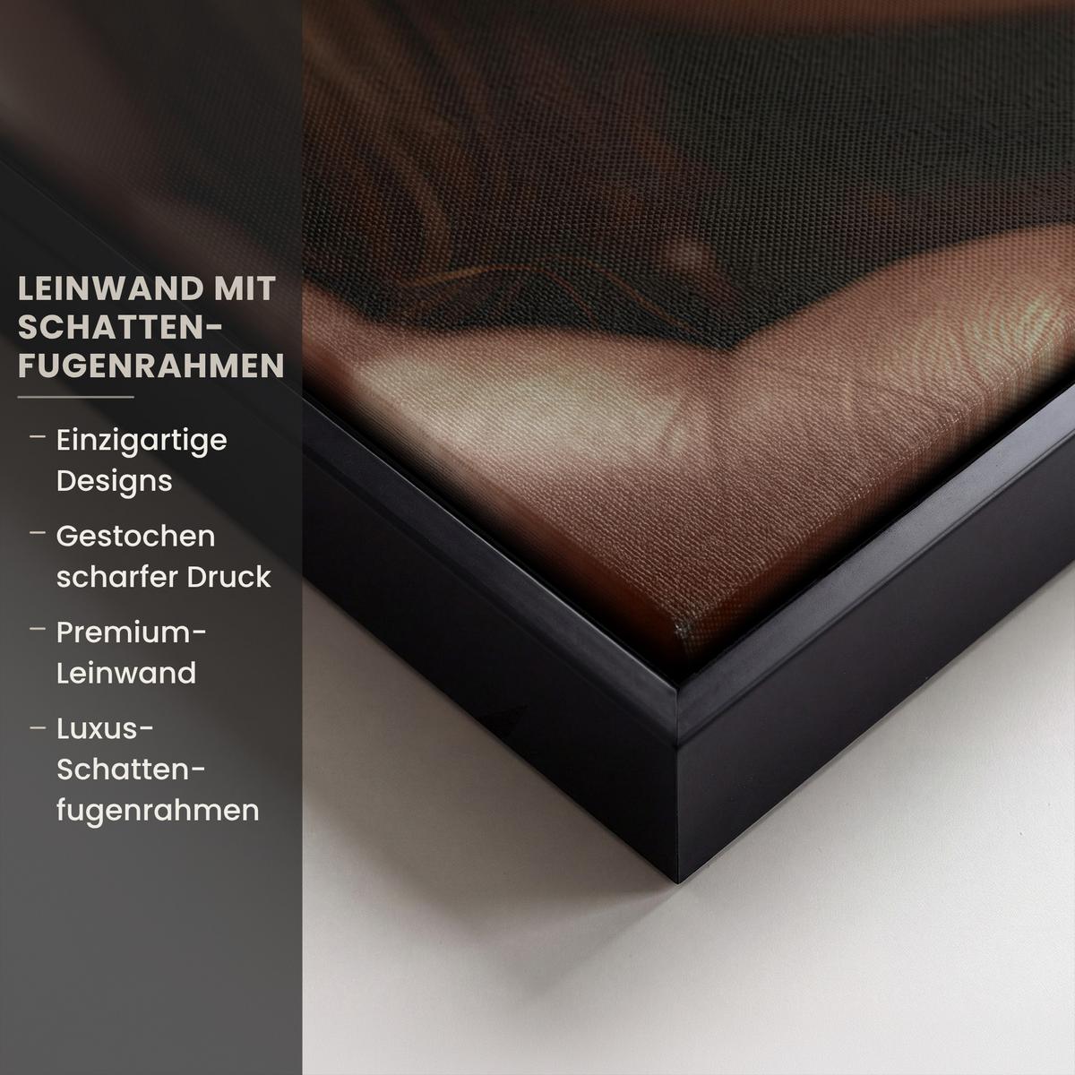 LEINWAND Bilder mit Rahmen - Frau - Gold - Luxus - Porträt - 30x40 - Goldfarben, Textil (30/40cm) - MuchoWow