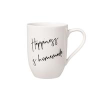 BECHER MIT HENKEL 'HAPPINESS IS HOMEMADE' Statement weiß 290 ml - Weiß, Keramik (0.29L) - Villeroy & Boch