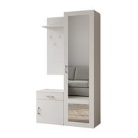 GARDEROBENSCHRANK Magnola Weiß 100/180,5/35 cm – Modern, mit Spiegel und viel Stauraum - Weiß, Holzwerkstoff/Kunststoff (100/180.5/35cm) - AX Living