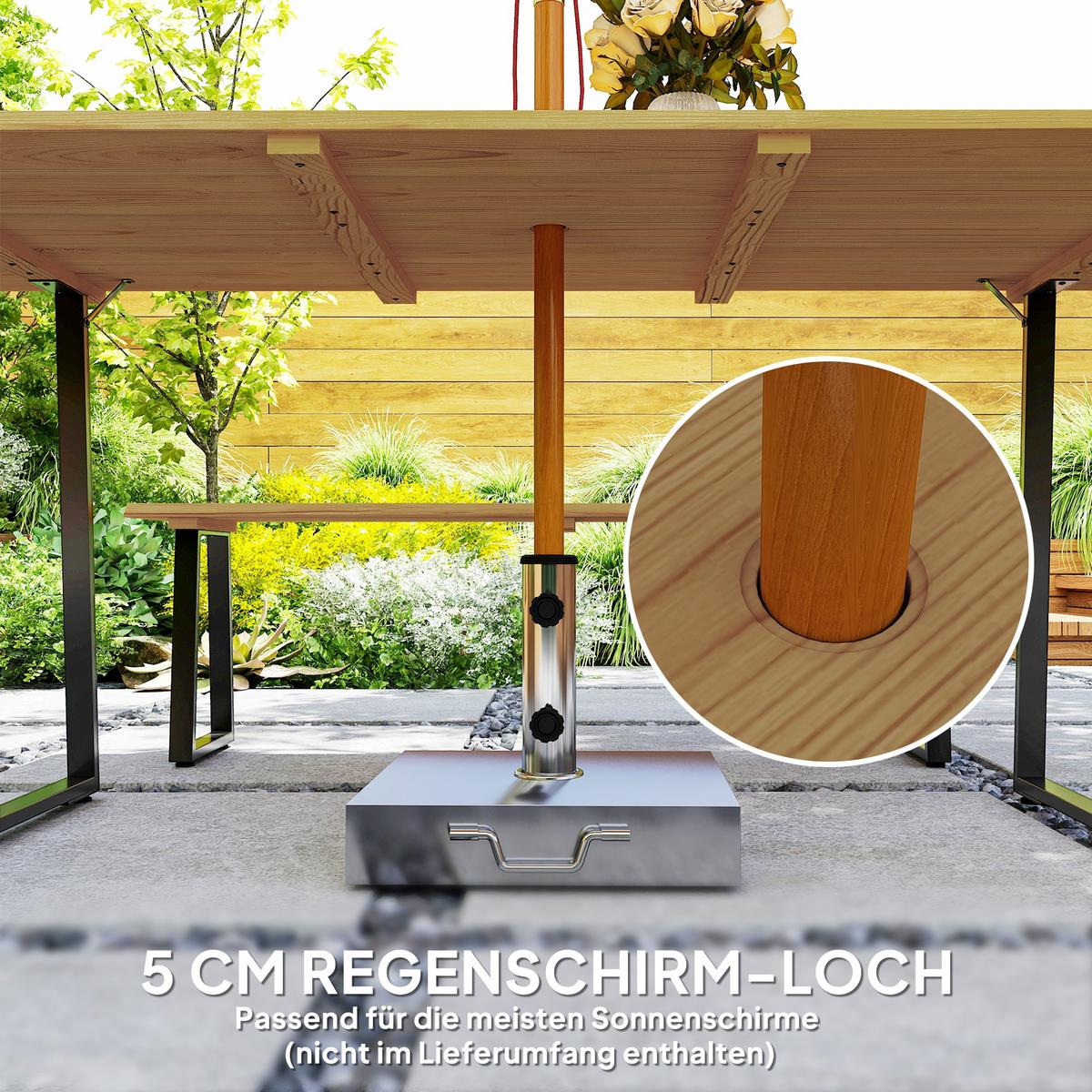 SITZGRUPPE 3er Set Tannenholz Stahl Naturholz - Naturfarben, Holz/Metall - Outsunny