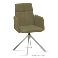ARMLEHNSTUHL drehbar (6er-Set) Drinka 52x92x60 Edelstahl/Olivgrün - Edelstahlfarben/Olivgrün, Kunststoff (60/92/52cm) - 58aufmkessel
