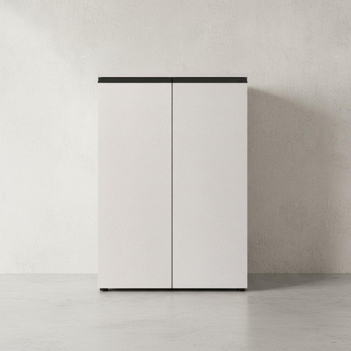 AKTENSCHRANK 2-türig Soft-Close, 3 Ordnerhöhen 81x120x40 cm Greige - Beige, Holzwerkstoff (81/120/40cm) - KADIMA DESIGN