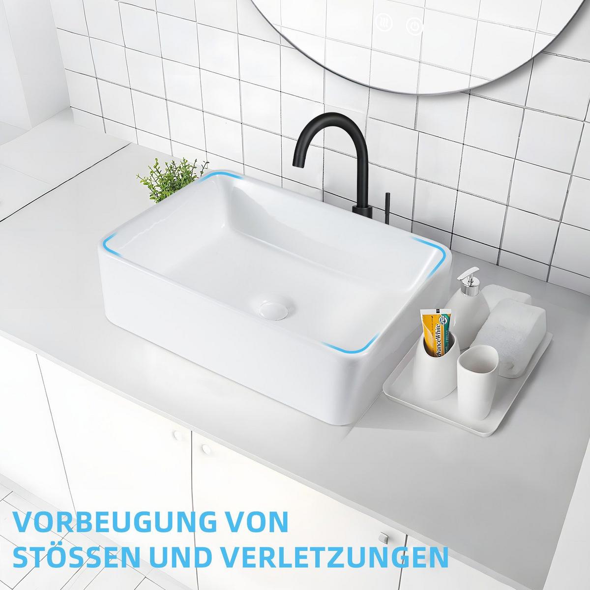 WASCHBECKEN Baunach II 48/37/13.5cm - Weiß, Keramik (37/13.5/48cm) - Nettlife