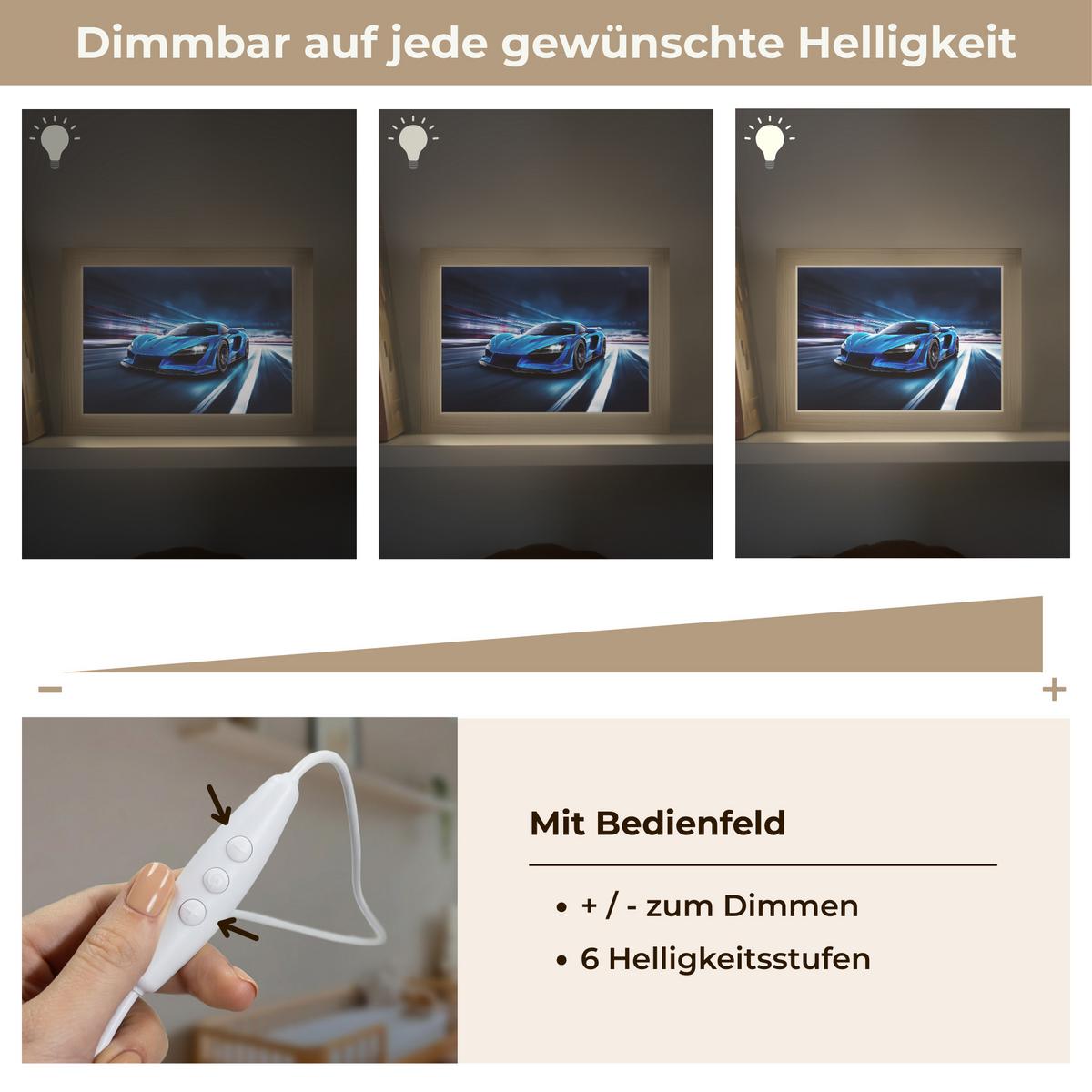 NACHTTISCHLAMPE Auto - Blau - Jungen - Kind 20x15 cm - Blau, Holzwerkstoff (8/20/15cm) - OnlyWow