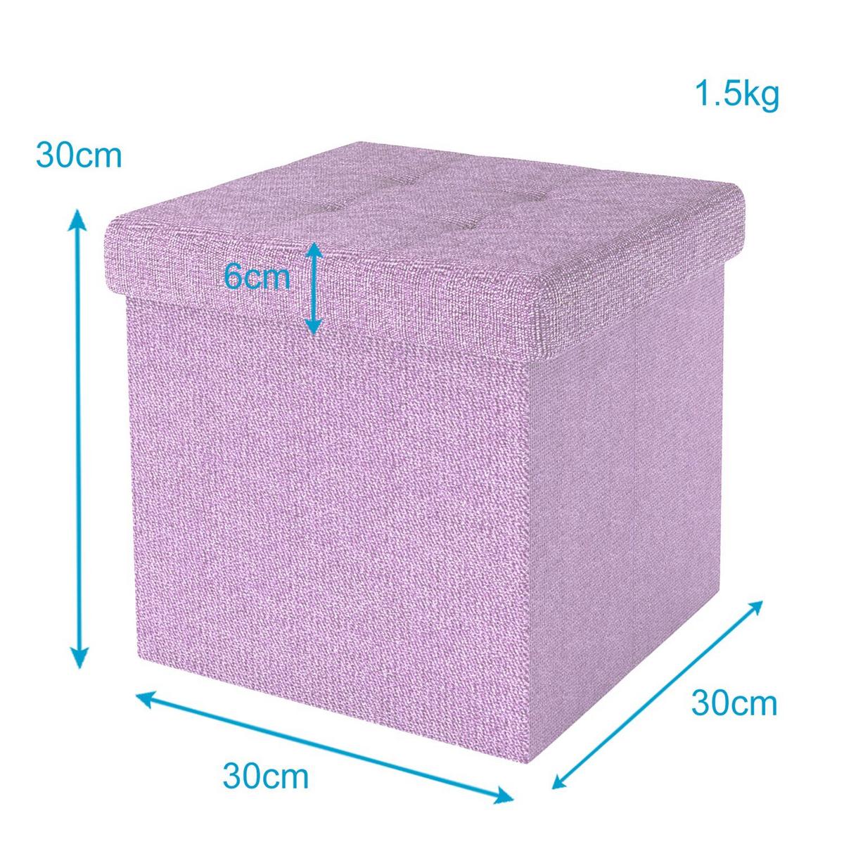 SITZWÜRFEL Faltbar 30/30/30 cm (Rosa) - Rosa, Textil (30/30/30cm) - Intirilife