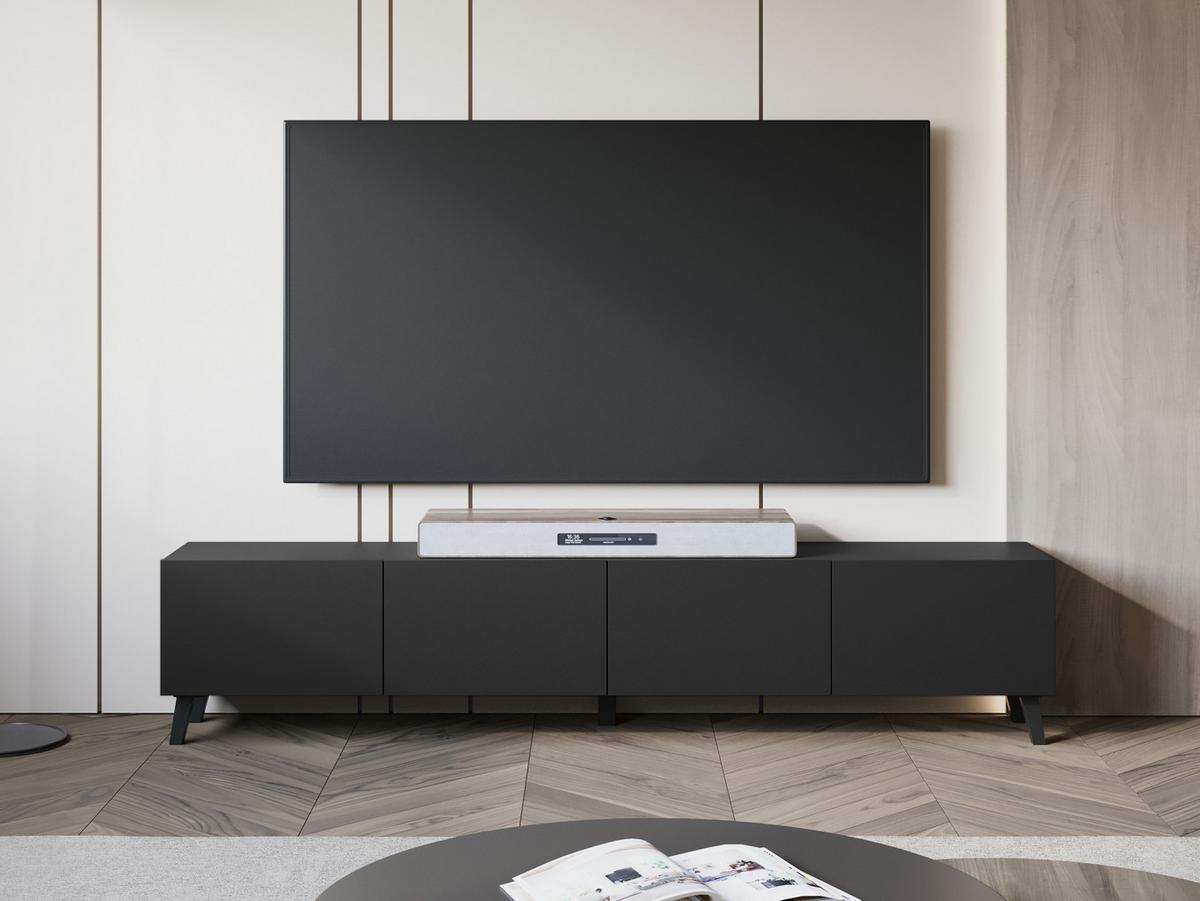 TV-LOWBOARD Phuket 190 - Graphitfarben/Schwarz, Holzwerkstoff/Kunststoff (190/40/32cm) - MIRJAN24