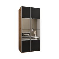 SCHWEBETÜRENSCHRANK 245,5/120/64 2-türig - Silberfarben/Schwarz, Holz/Metall (120/245/64cm) - Abiks Möbel