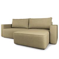 ECKSOFA BELISE CL Currygelb Veloursstoff mit Schlaffunktion - Currygelb, Holz/Textil (252/162cm) - MASSENO