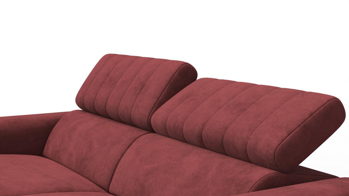 RELAXSOFA NORDEL 3-Sitzer, bordeaux - Bordeaux/Schwarz, Holz/Textil (194/80/105cm) - Wozimo