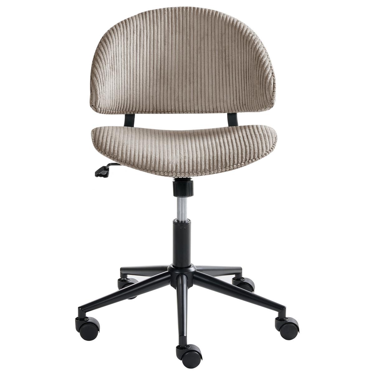 BÜROSTUHL Cord Taupe Kiana - Taupe, Textil (55/74/55cm) - Beliani