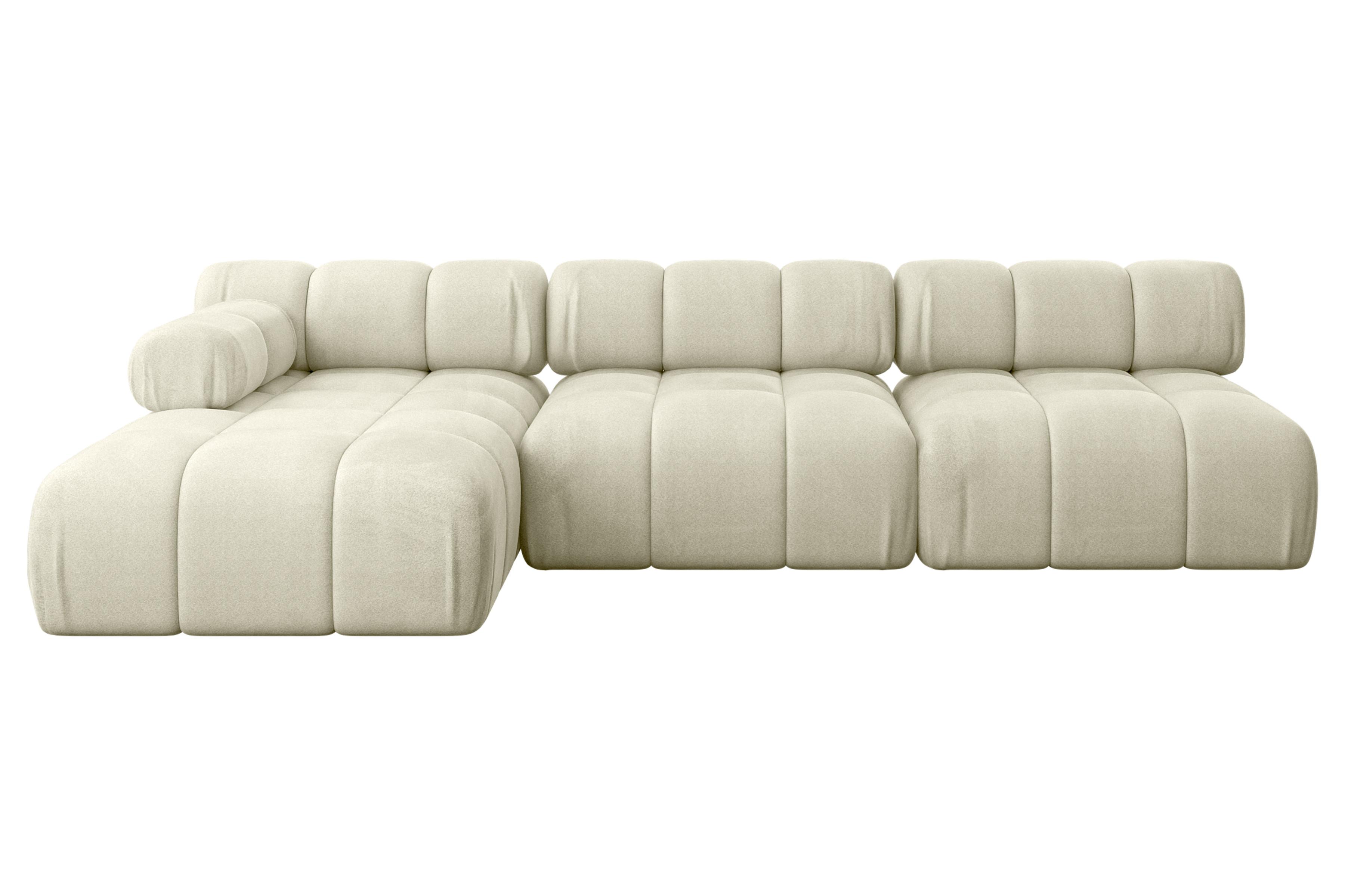 ECKSOFA modulares Sofa Razon-L2 - 285x160x70 cm Beige Velours - Beige, Holzwerkstoff/Textil (285/160cm) - ALTDECOR