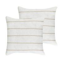 DEKOKISSEN 2er-Set Cremeweiß 50/50 cm Milas - Beige/Weiß, Textil (50/50cm) - Beliani