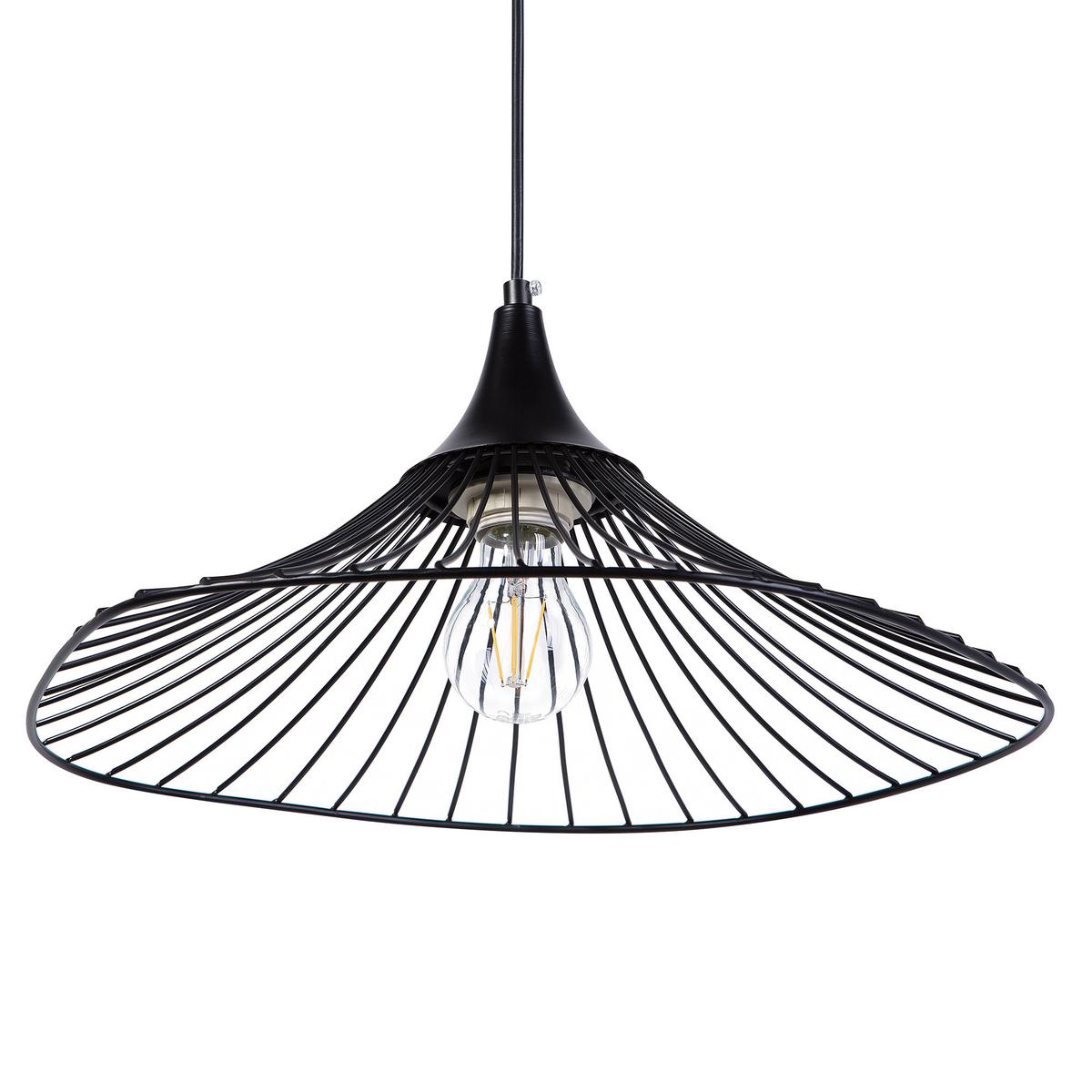 HÄNGELEUCHTE Giona 40/40/128 cm - Schwarz, Metall (40/40/128cm) - Beliani