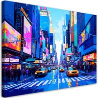 LEINWANDBILD New York Taxi bunte Stadt 90x60cm - Multicolor, Textil (90/60cm) - Feeby