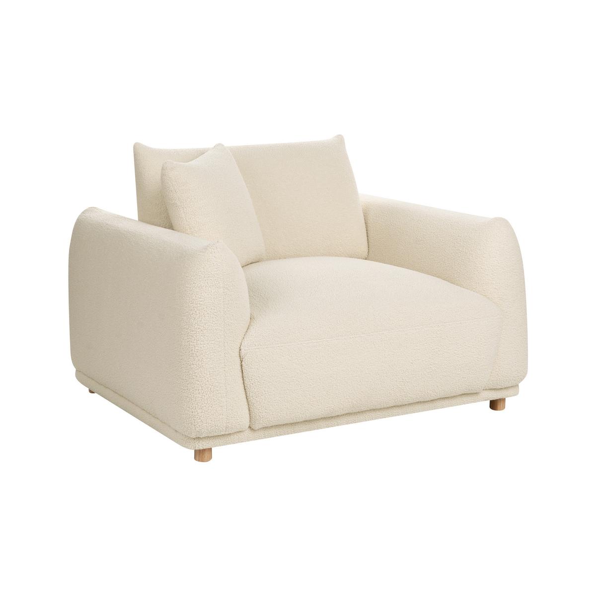 SESSEL Bouclé Cremeweiß Jubek - Weiß, Textil (120/81/104cm) - Beliani