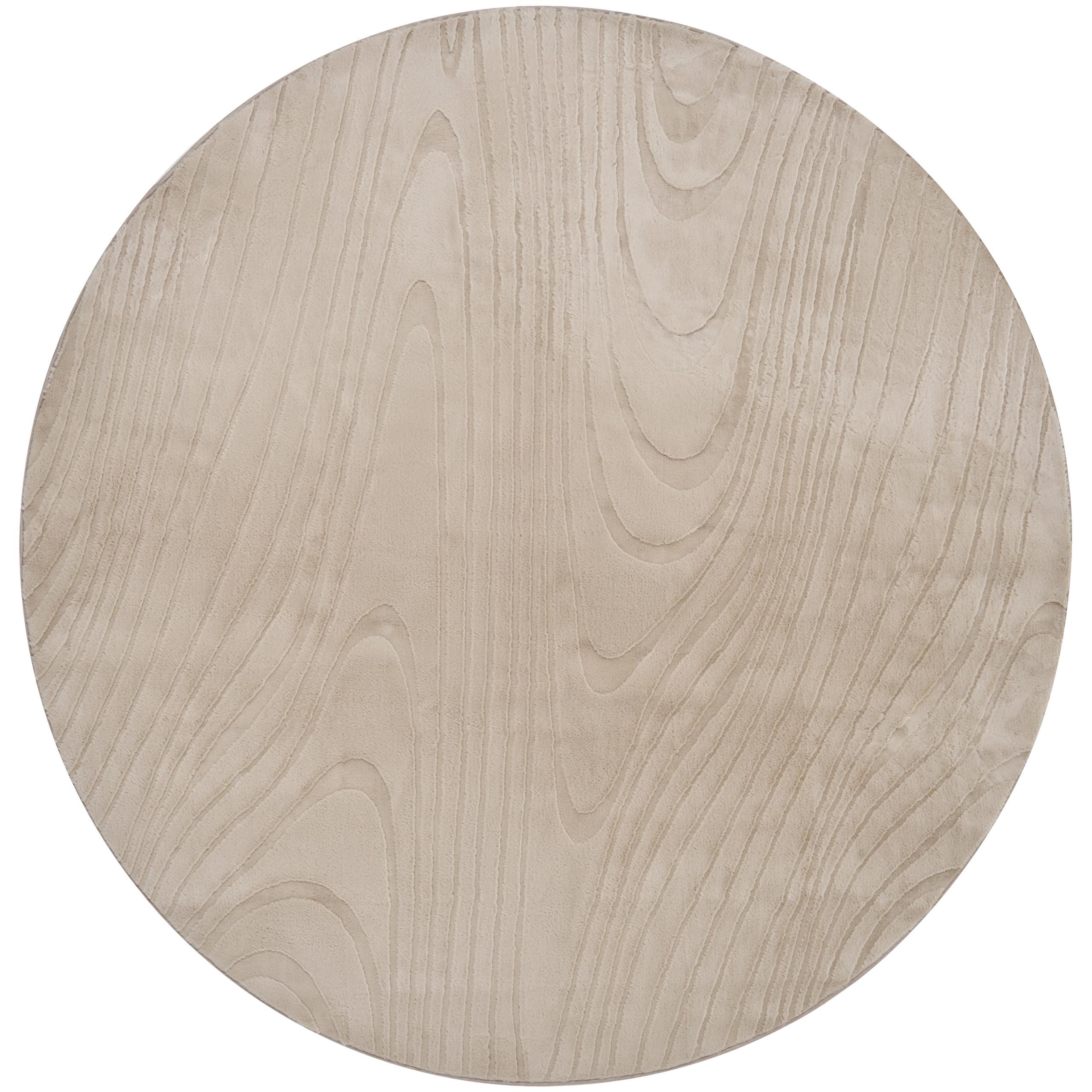 KUNSTFELLTEPPICH Beige 160 cm Ontake - Beige, Kunststoff (160/160cm) - Beliani